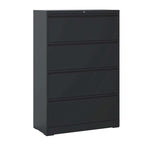 Archivador lateral de acero de 4 cajones (negro/blanco) – Oficina para 2 personas