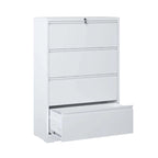 Archivador lateral de acero de 4 cajones (negro/blanco) – Oficina para 2 personas