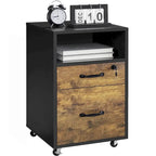 Yaheetech Rolling File Cabinet with 2 Drawers and 1 Open Shelf Filing Cabinet for Home Office