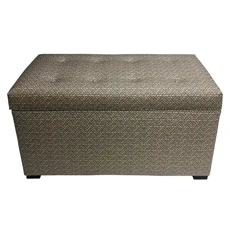 Silla de comedor tapizada con respaldo de ala en color marrón/azul, juego de 2
