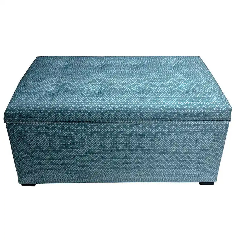 Silla de comedor tapizada con respaldo de ala en color marrón/azul, juego de 2