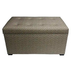 Silla de comedor tapizada con respaldo de ala en color marrón/azul, juego de 2