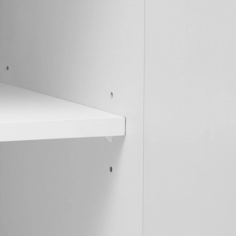 Aparador / Búfet de veta de madera blanco/azul marino con patas de metal - 2 puertas