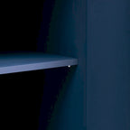 Aparador / Búfet de veta de madera blanco/azul marino con patas de metal - 2 puertas