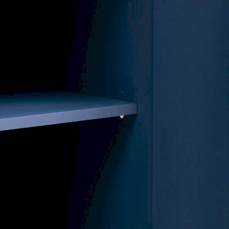 Aparador / Búfet de veta de madera blanco/azul marino con patas de metal - 2 puertas