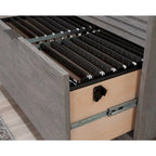 Archivador lateral de 2 cajones con estante abierto, tamaño carta/oficio, para 1 persona, modelo Chalk Oak