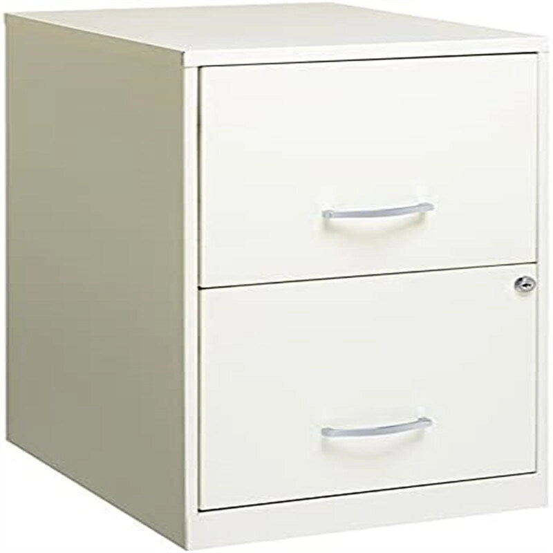 Archivador Metálico de 2 Cajones Color Blanco Perla – Tamaño Carta, 1 Persona