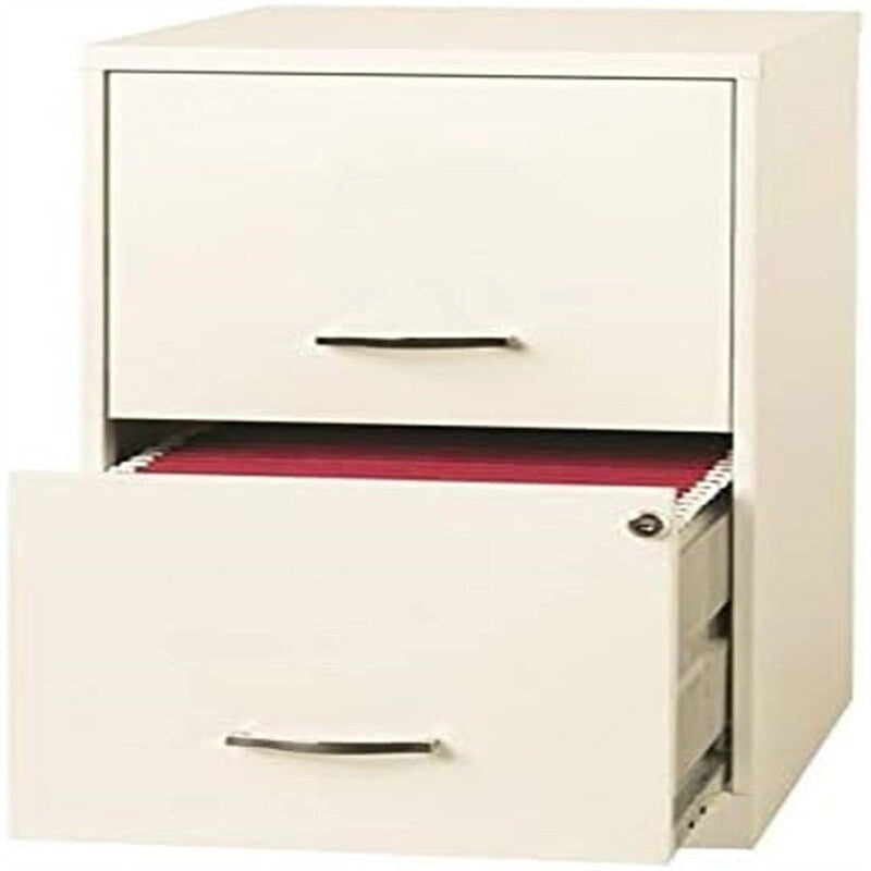 Archivador Metálico de 2 Cajones Color Blanco Perla – Tamaño Carta, 1 Persona