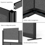 Divisor de Ambientes con Marco Negro – Pared Inicial de 70"x48", 1 Panel
