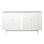Armario de almacenamiento intagliado de 4 puertas verde menta/blanco con patas de pino, montaje para 1 persona