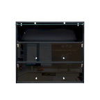 Mueble zapatero con puerta de cristal negro y luces LED RGB, apilable, 1 unidad