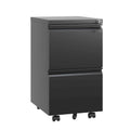 Archivador móvil de 2 cajones, negro/blanco, con cerradura, para 1-2 usuarios