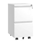 Archivador móvil de 2 cajones, negro/blanco, con cerradura, para 1-2 usuarios