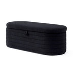 Banco de almacenamiento tapizado de sherpa negro, 1–2 personas