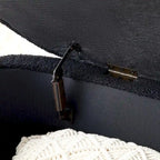 Banco de almacenamiento tapizado de sherpa negro, 1–2 personas